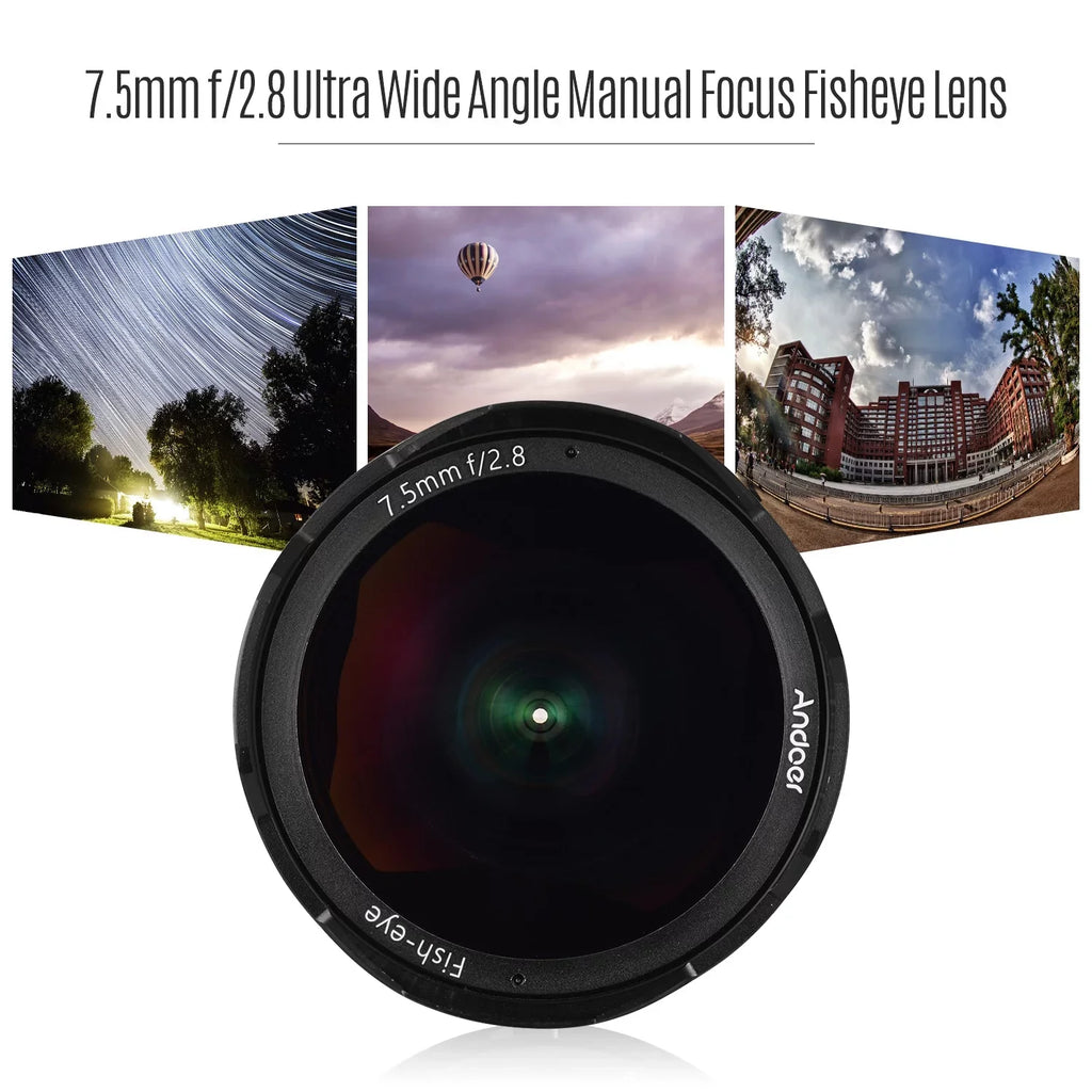 E-Mount F2.8 Fisheye A6400 180° APS-C Andoer Andoer Frame A6300 Angle A6600 Compatible 7.5mm with Lens A6500 A6100 Wide Camera 5100 Lens Focus Aperture A77II Ultra A6000 Large Manual