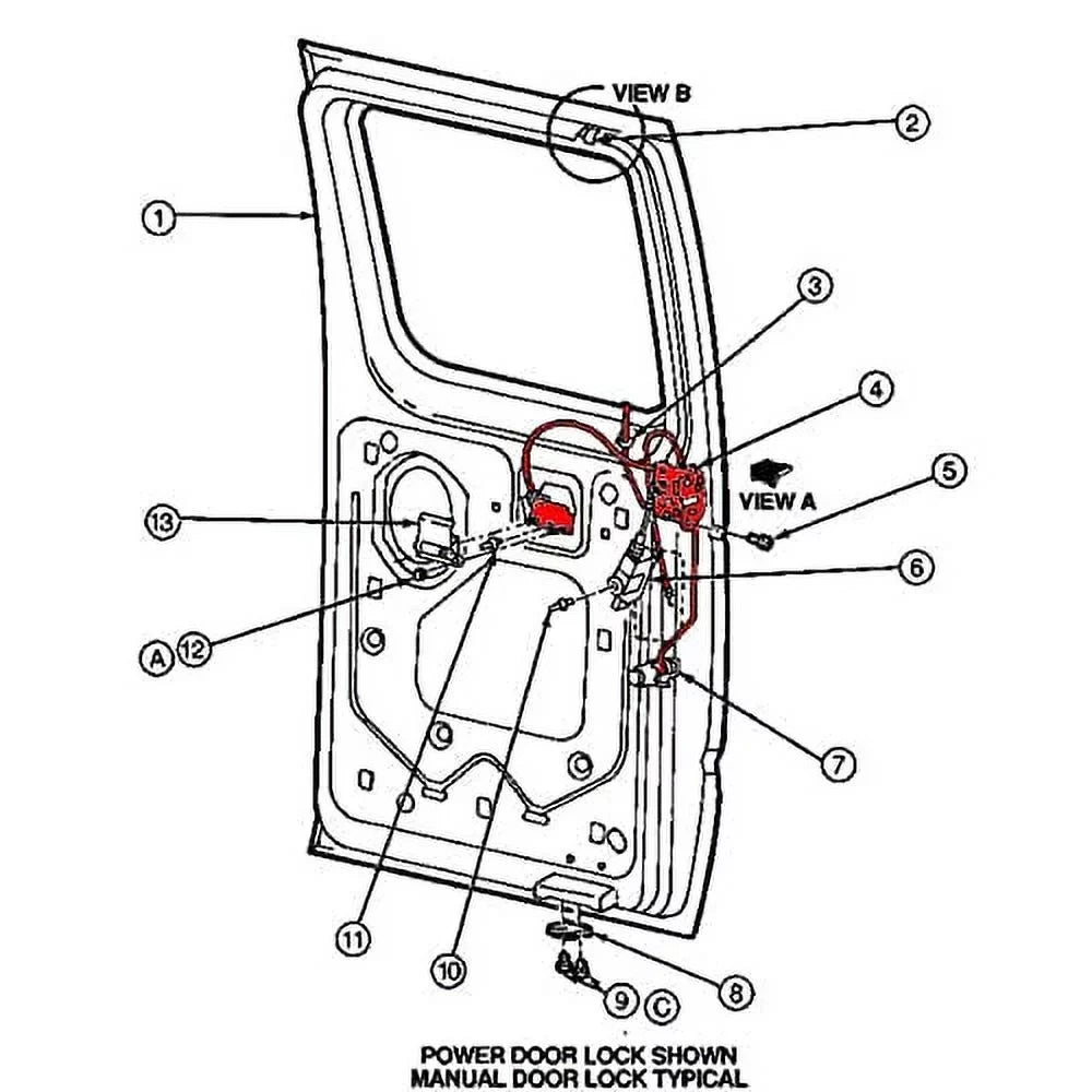 E350 compatible Unikpas Rod latch door assembly E250 E150 Side RH for Hinged w/cable latch Door replace