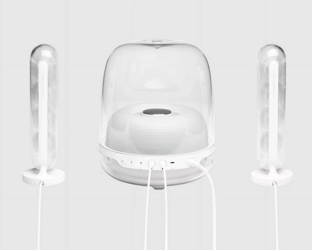 '- 4 Harman 2.1 Bluetooth Refurbished HKSOUNDSTICK4WAM-Z System, Wireless White Speaker Restored SoundSticks Certified Kardon