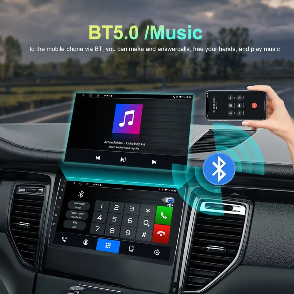 GPS Android ROM Car Navigation Built-in 2014-2019 Control with 10 Steering Host 4G Carplay/Android Wheel 64G RAM Radio Auto, for WiFi Bluetooth Highlander