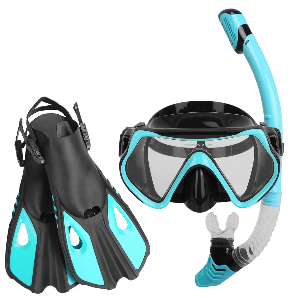Set, Kit,Green[L_XL] Included, Snorkel Fins, Diving Adults Diving Dry Top iMounTEK Training Swimming Mask, Snorkel Snorkel