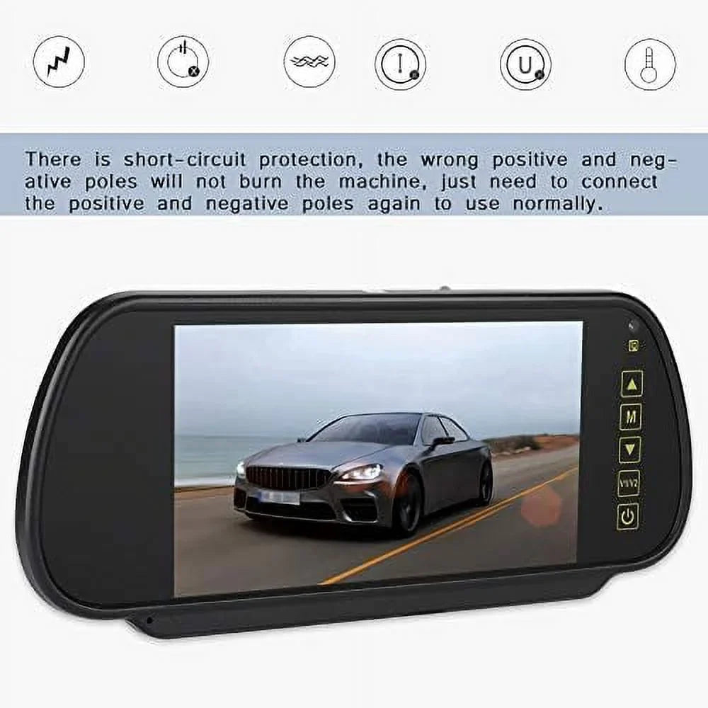 Rear Car View for Parking Inch Screen Bileeko Monitor 7 Mirror Vehicle LCD