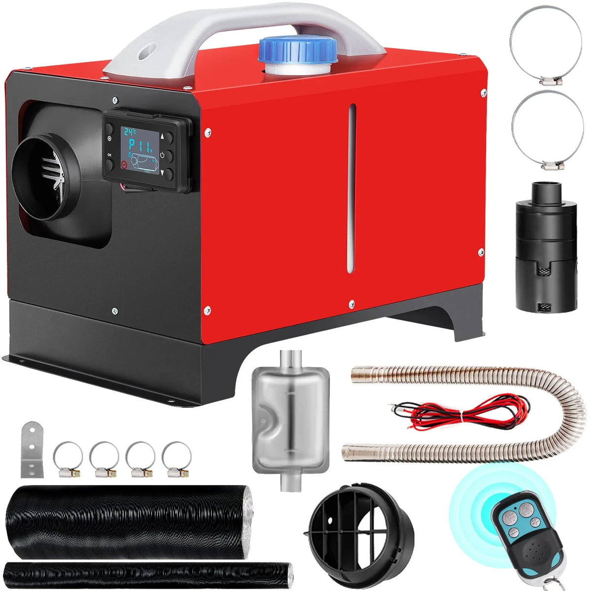 Diesel with Truck Bus, for Heater Mini VEVOR 5KW Boat, and Car Air Heating LCD, Motorhomes Heater Trailer, 12V Remote Control RV, Fast