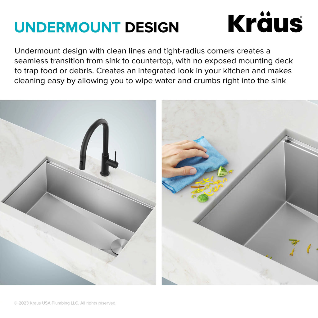 with Gauge 28Undermount Workstation Kore Kitchen Steel Accessories Stainless Single 16 Bowl Sink Kraus