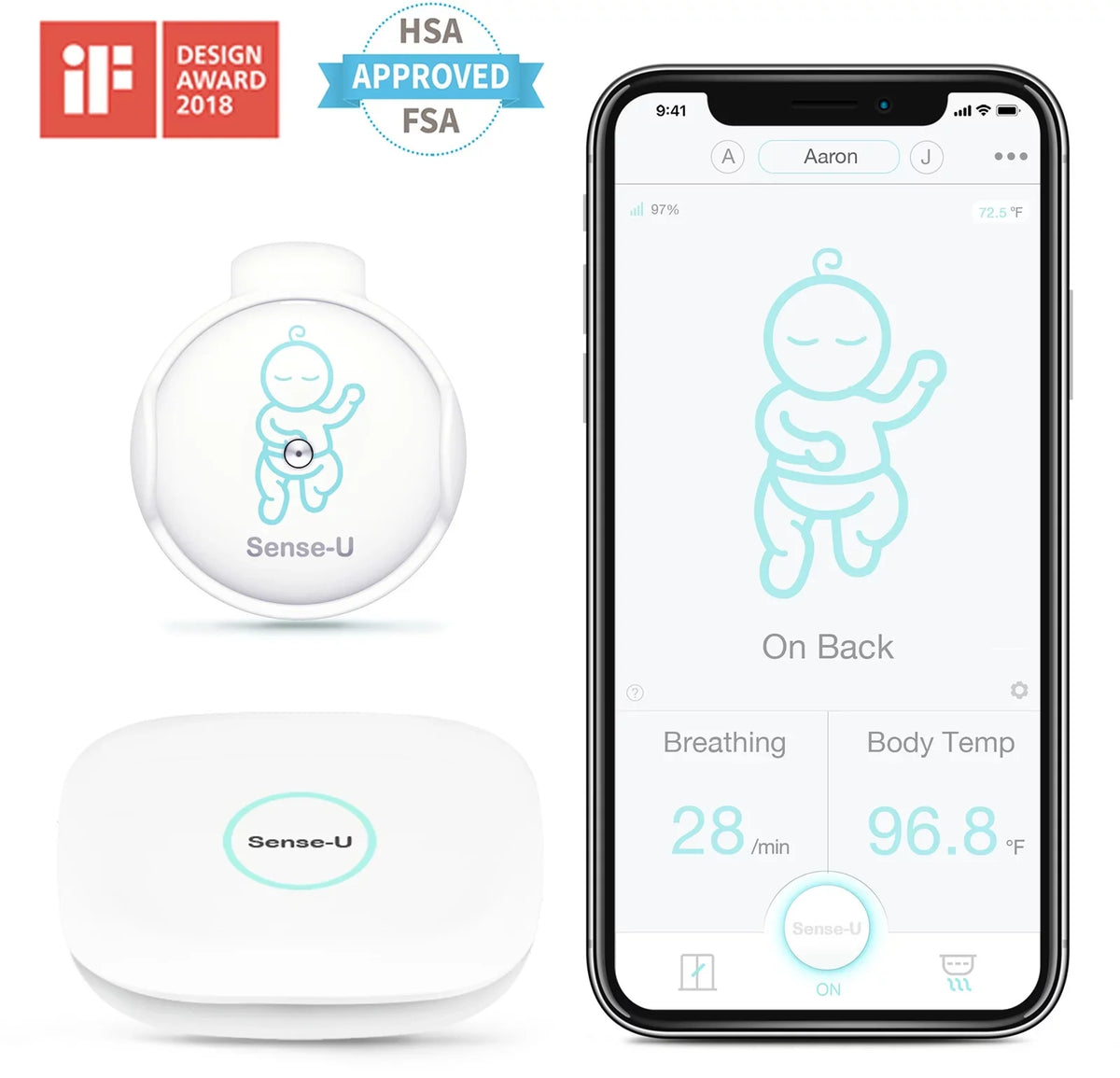 Movement, for No That Detected Motion, 2-Way Night You Baby 3+Camera, Video Vision, High/Low Talk, Rollover, with Monitor Range Temperatures, Notifies Monitor Baby Sense-U Smart Long Audio, Abdominal