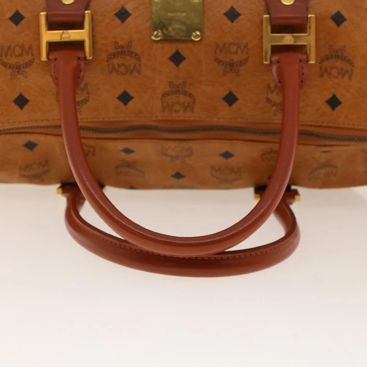 Bag Travel Canvas Visetos Brown MCM (Pre-Owned)