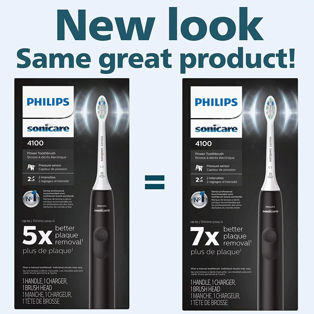 Sensor, Black Electric Sonicare 4100 Toothbrush Rechargeable Philips Pressure Power with Toothbrush,