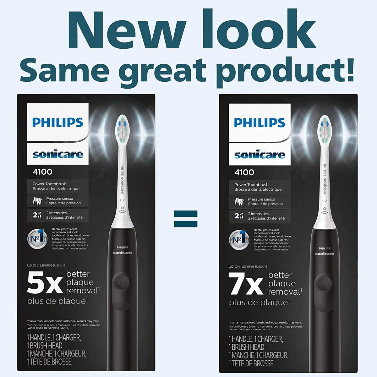 Sensor, Black Electric Sonicare 4100 Toothbrush Rechargeable Philips Pressure Power with Toothbrush,