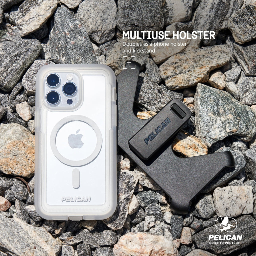 with - Clear Clip Pro Case [MagSafe Compatible] Voyager iPhone 15 Series Max Pelican Holster Belt