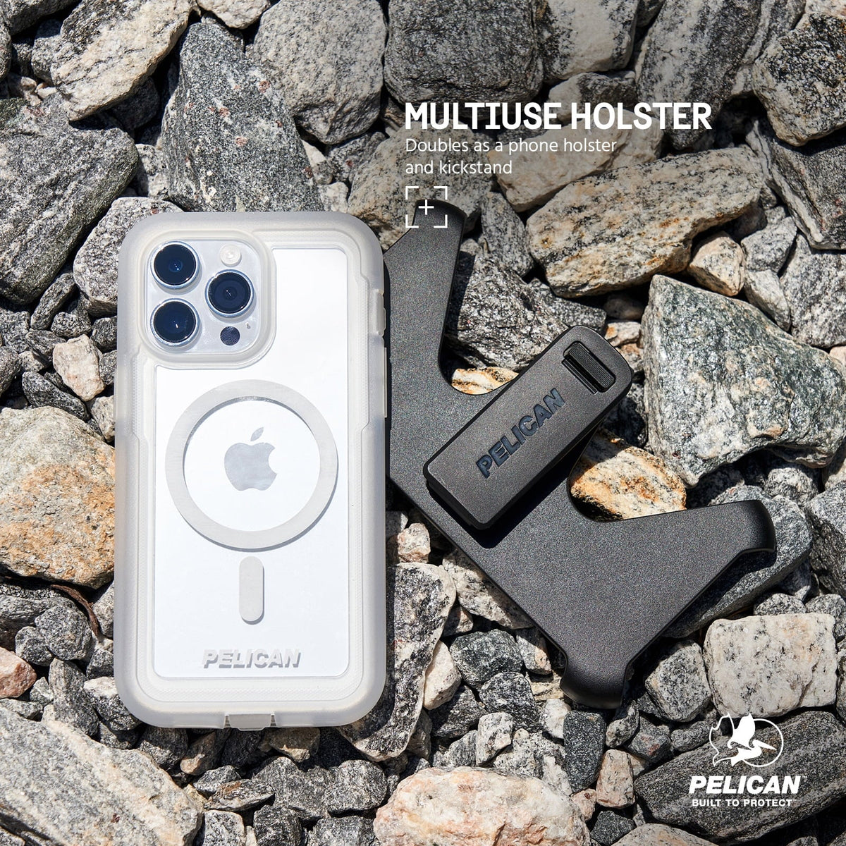 with - Clear Clip Pro Case [MagSafe Compatible] Voyager iPhone 15 Series Max Pelican Holster Belt