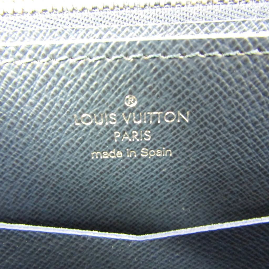 Men's Leather Taiga Wallet XL Blue Taiga (Good) Pre-Owned M64019 Zippy (bi-fold) Long Navy