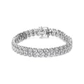Silver Clasp Inches of .925 Miracle Cttw Clarity) I2-I3 Set - Color, Link 7.25" Womens cut Row Sterling Haus 1.0 Wave Round Diamond Bracelet Box Brilliance 3 (I-J