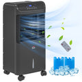 Air HOMCOM Remote Black with Evaporative Cooler Oscillating Mobile 3-In-1