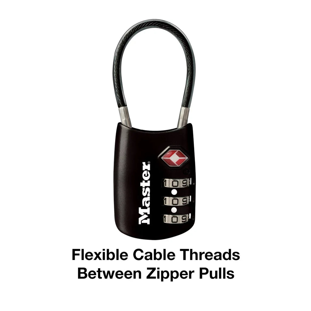 Own (30mm) 1-3/16in Your Lock with Wide Shackle; Set Luggage Flexible Combination TSA-Accepted Black