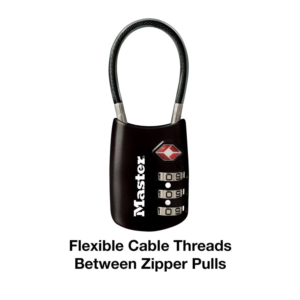 Own (30mm) 1-3/16in Your Lock with Wide Shackle; Set Luggage Flexible Combination TSA-Accepted Black
