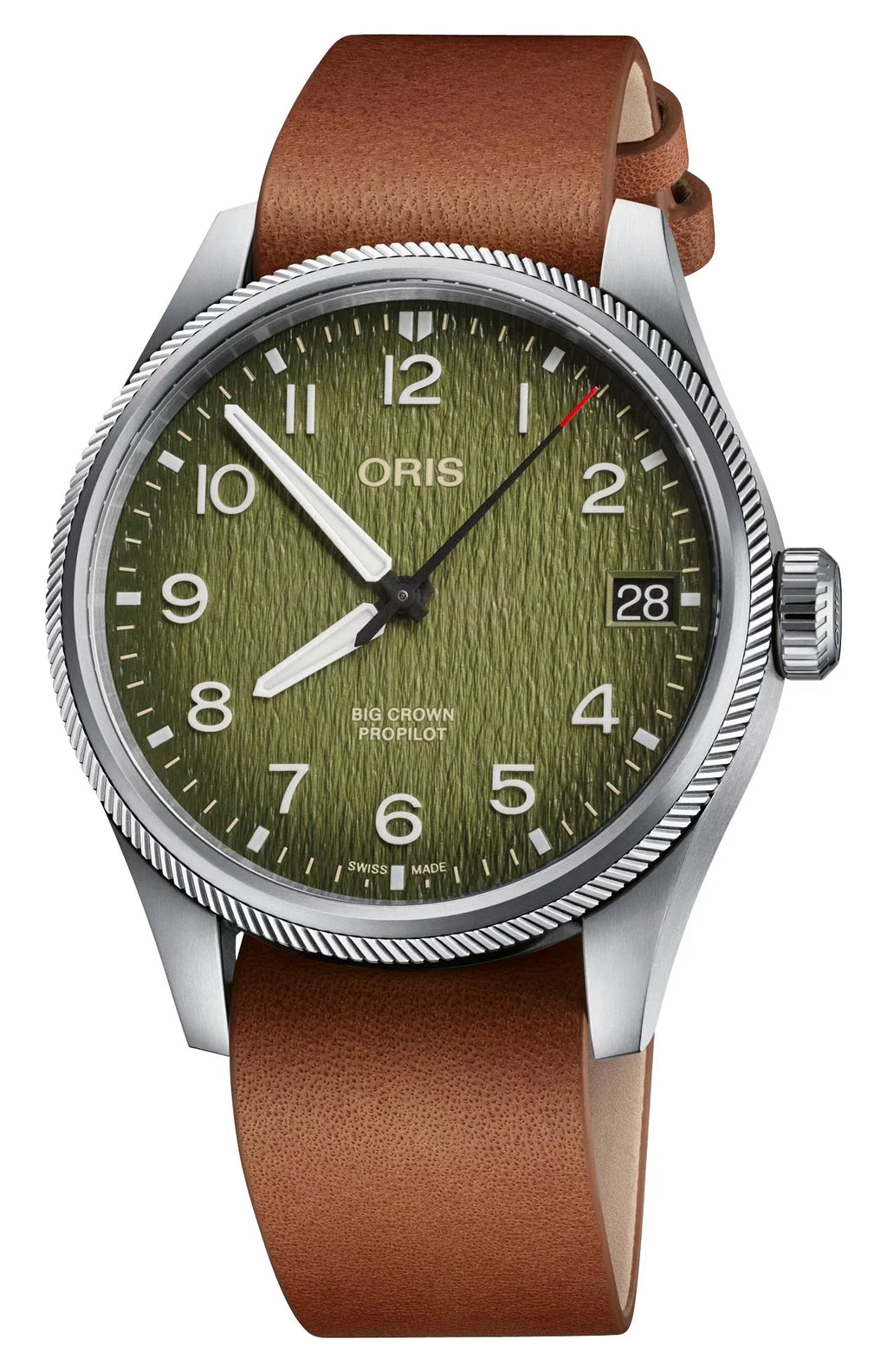 Strap Watch Brown Mens Rescue 751 Okavango Interchangeable Textile Leather Oris 4187-Set Air Green 7761 Automatic Edition Dial Green ProPilot Limited Date