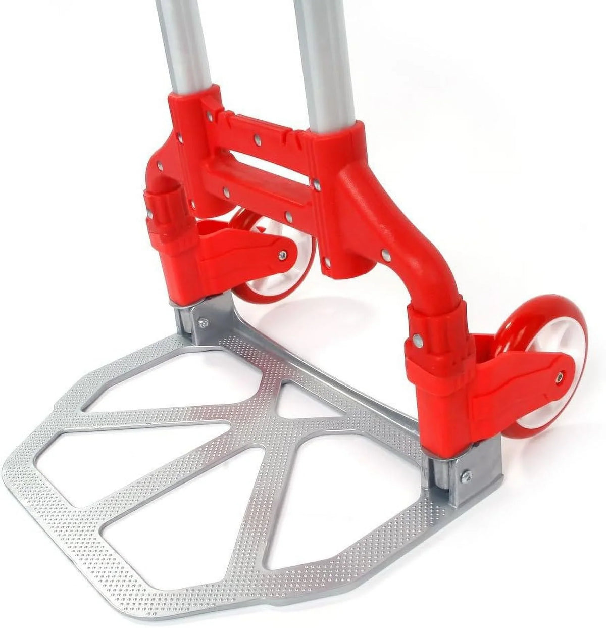 Trolley lbs Portable for (Red) Cart Dolly Truck,Hand Collapsible Hand (75kg) Auto, Home, 165.35 Luggage and Folding Use Aluminium Push Office,Travel