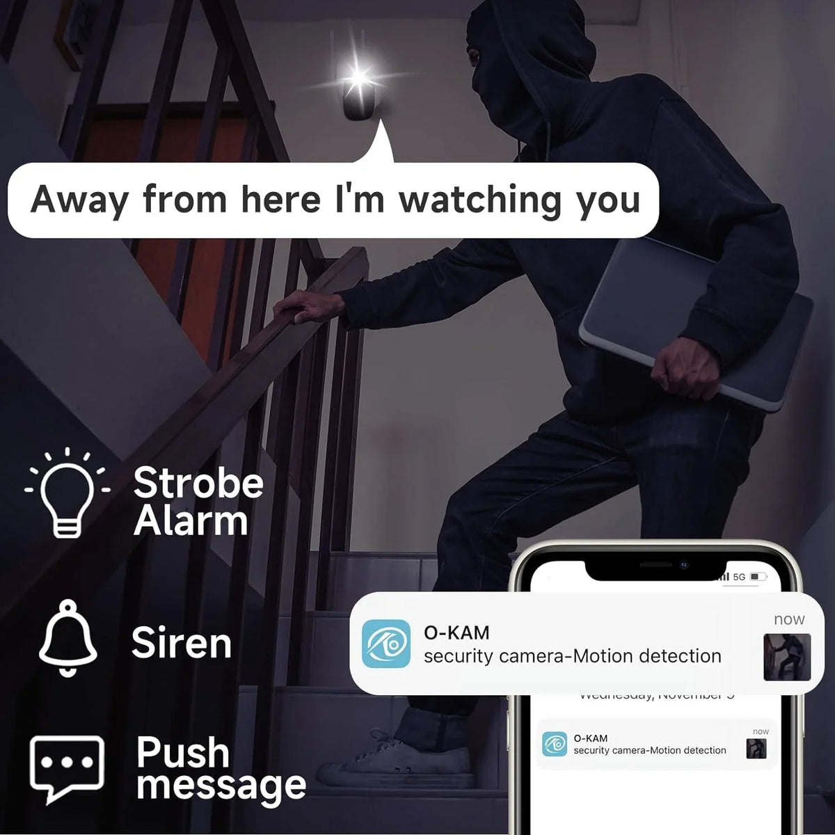 Camera Alexa, with BW4PLUS-SP, 2 Solar Security Camera WiFi Spotlight Way Surveillance & Night Siren, exterior, 2K Powered System Talk, Solar with Color Rraycom BW4P-SP-W-4PC Vision, Compatible
