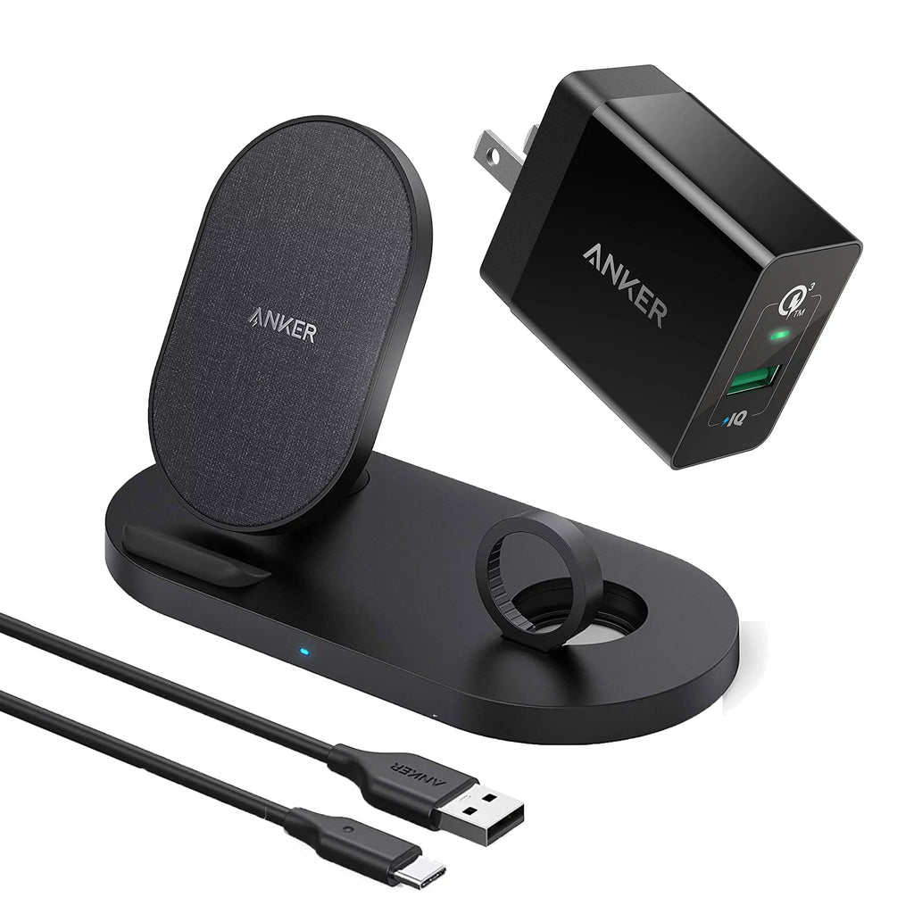 Anker 2020, Wireless with SE Pro iPhone 11 Stand Station (Watch Watch Sense Charging Charging Watch Charging PowerWave for Not SE/6/5/4/3/2/1, QC Included) Charger, 11, Cable Holder 2-in-1 with