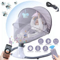 and Seat Baby Swing Control, Swing Electric Chair 4 Gray with Swing Speeds Infant Remote Portable