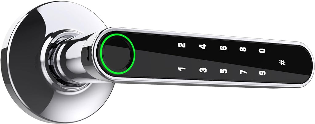 GOURE, with Easy Lock Backup Ideally Handle Smart for to Password, Office, Keys, Airbnb, Install Home and New Tuya App Suited [2024 by Door Keypads Upgrade] Door Fingerprint