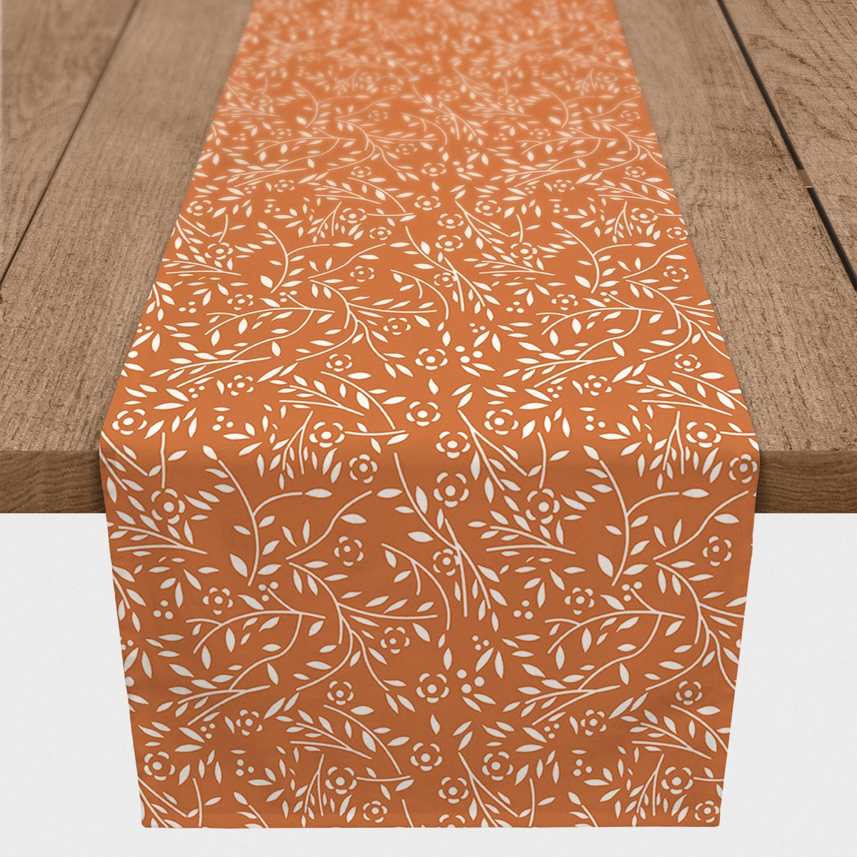 16x90 Floral Creative Poly Runner Delicate Orange Table Twill Pattern Products