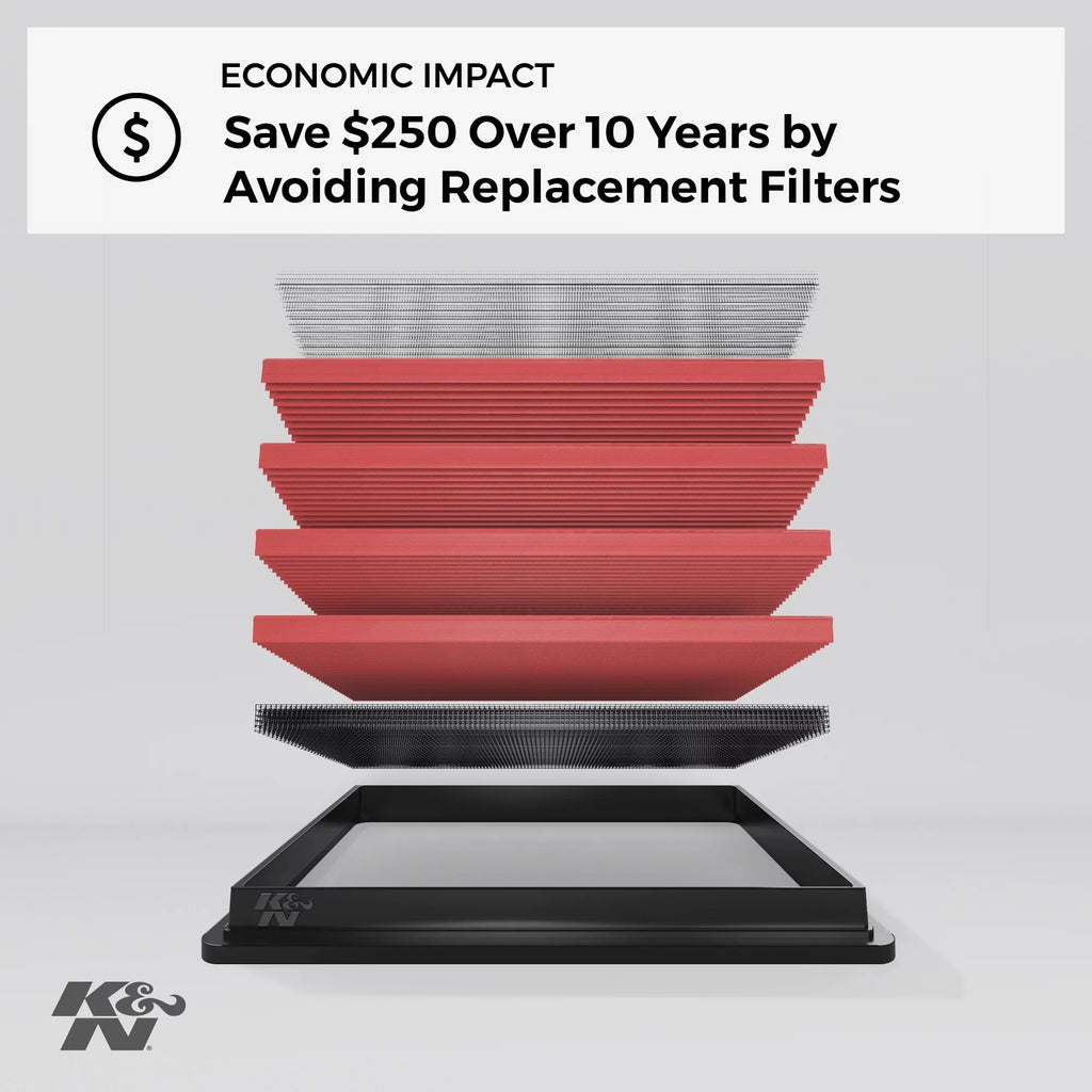 K&N /Lexus/Mitsubihi Air Engine L3/L4, Filter: Washable, 2010-2019 Filter: 33-2435 Replacement
