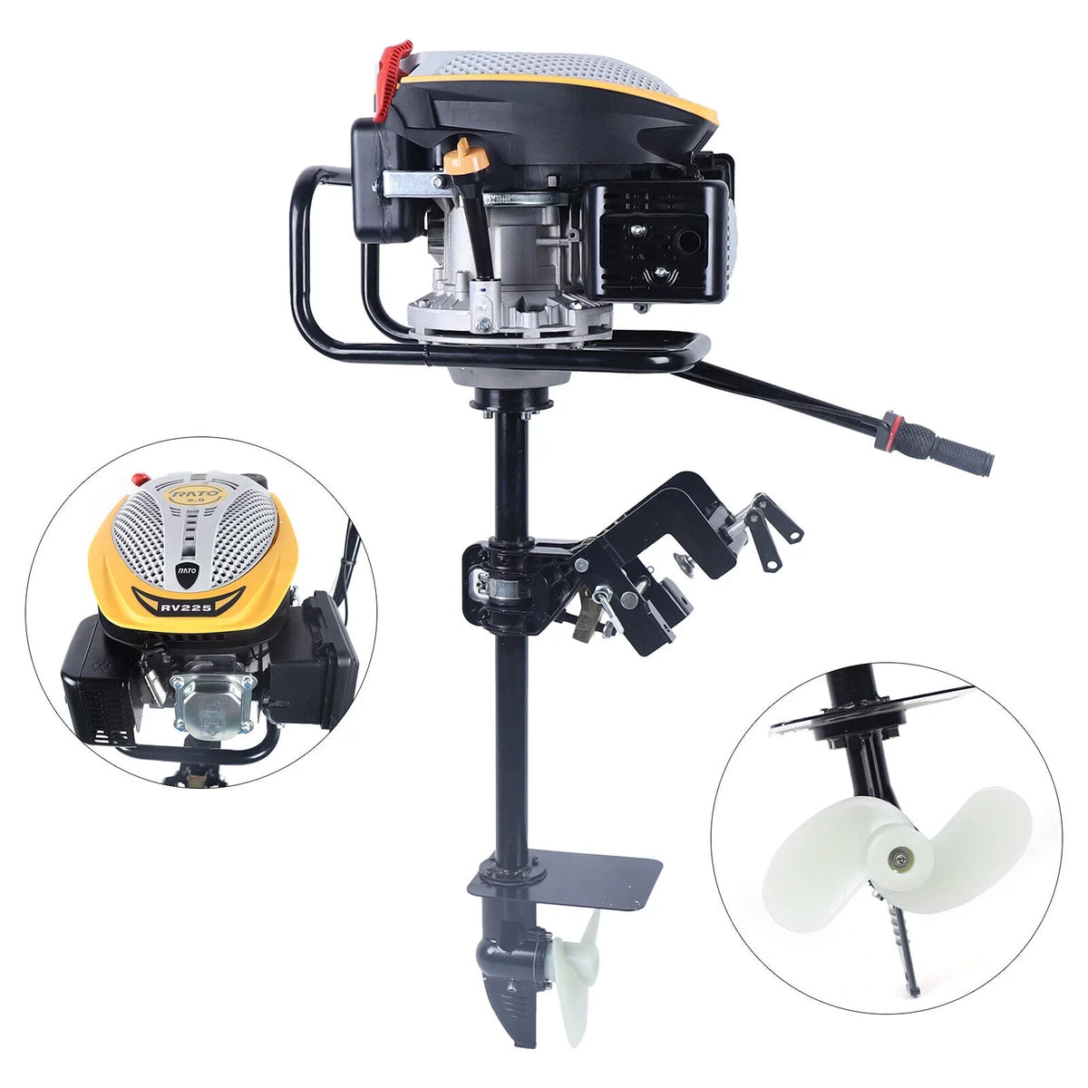 4 Boat Stroke Outboard System 225 with Engine Single Air Heavy Cylinder Engine CC Fishing Ignition Engine 3600 Marine Duty 9 HP Boat Miumaeov TAS Motor Cooling r/min