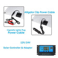 for 12/24V Plate Kit PWM Monocrystalline RV with Solar USB 18V Waterproof Solar Nebublu Marine Recharger, Dual Cellphone 100A 25W Panel Charging Controller,
