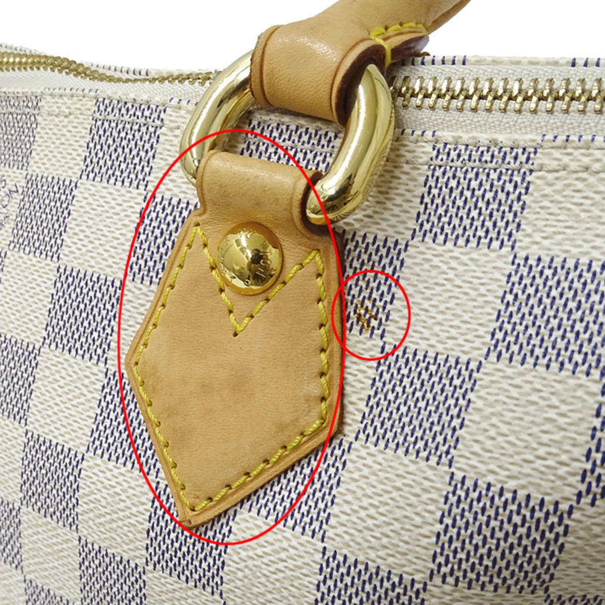 Azul White Damier Used Bag Handbag N51186 Authenticated Gray Tote Ladies Saleya PM