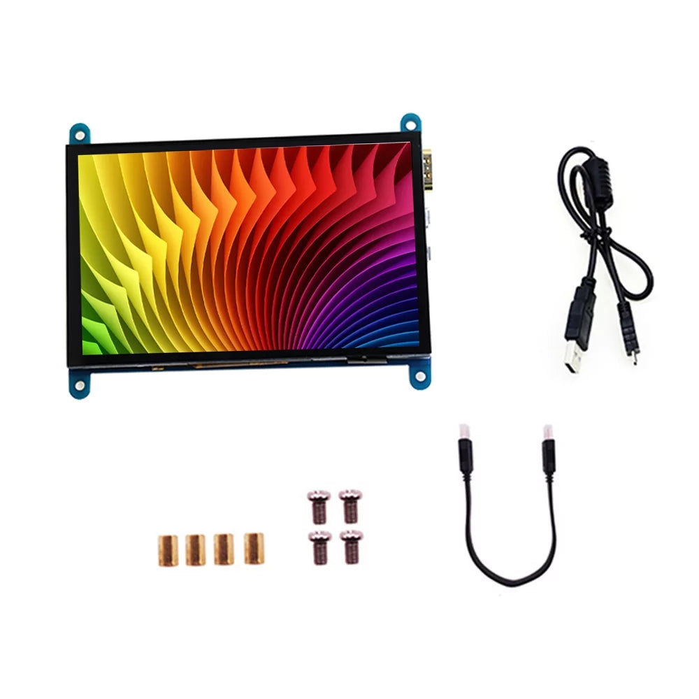 with Small Portable USB moobody Pi Interface Resolution Display Compatible 800*480 with Inch Tool 5 Touchscreen Capacitive Raspberry