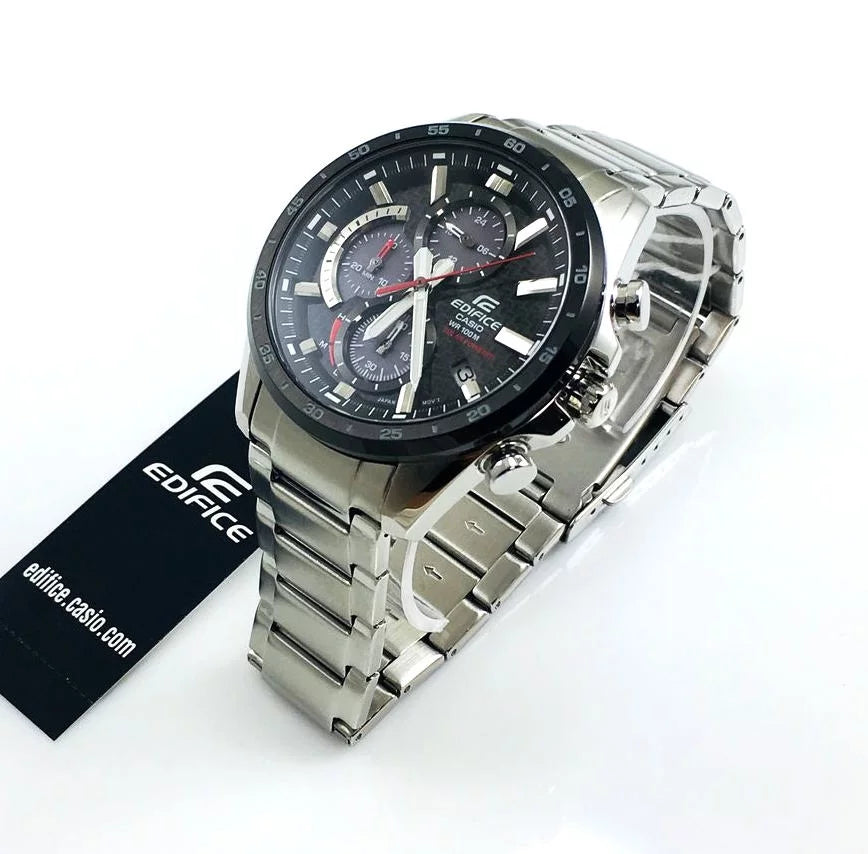 Chronograph Edifice Casio Watch Men's Steel Stainless Solar-Powered EQS-900DB-1AVCR