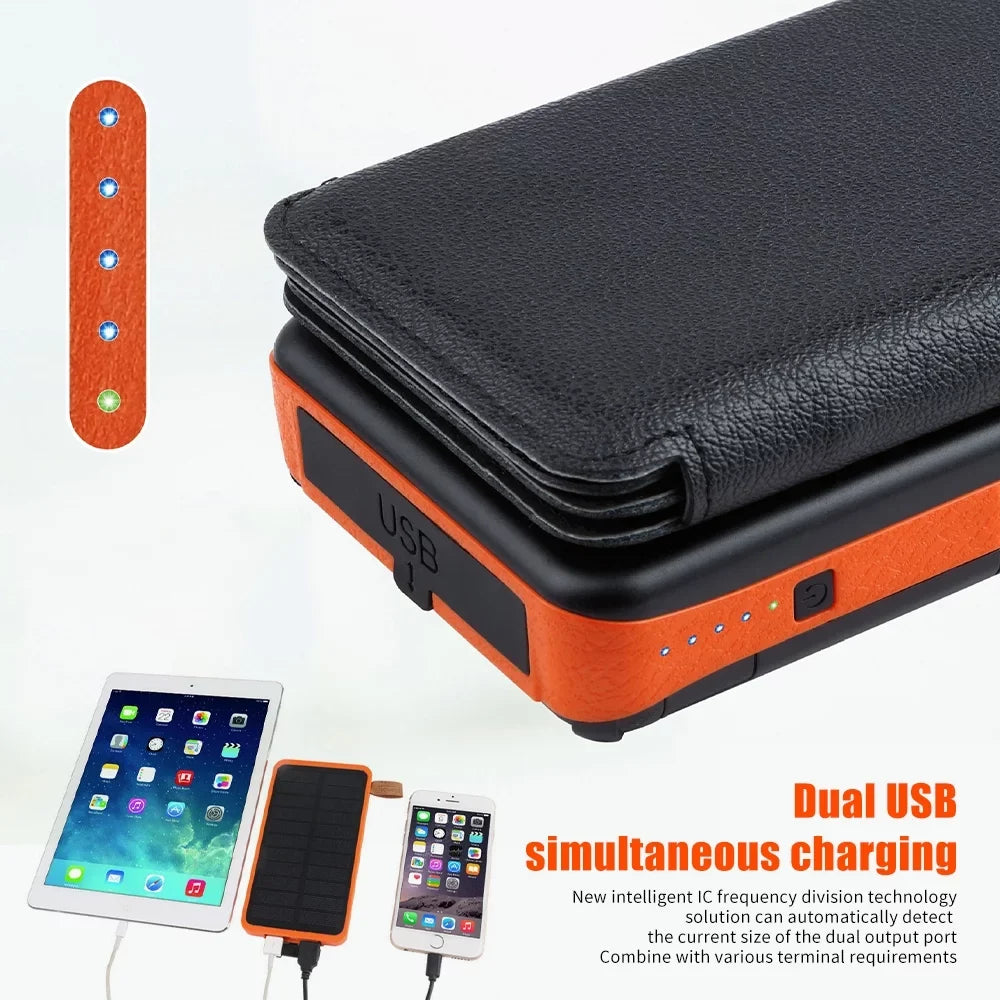 Panel Phone Solar 26000mAh 6 Flashlight Bank Charger Cell For Portable Solar Folding Battery Power External with