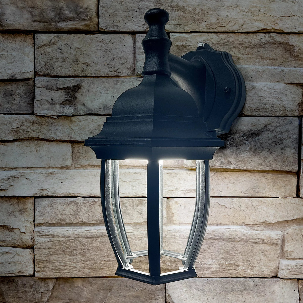 Front Light Coach Lighting Black Clear with LED exterior 3 Dusk to for and - Fixture Lumens, Garage, Light Door Photocell 3000K/4000K/5000K, Glass, Wall 830 Sensor, Porch, CCT Dawn Maxxima