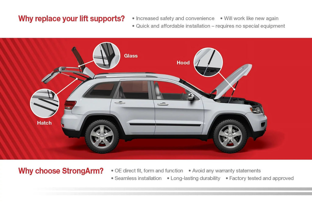 Qty Trunk select: Lift Strong 1994-2004 Mustang 6803 Fits Made Arm 2 94 to Spoiler Fits 04 Supports by with MUSTANG