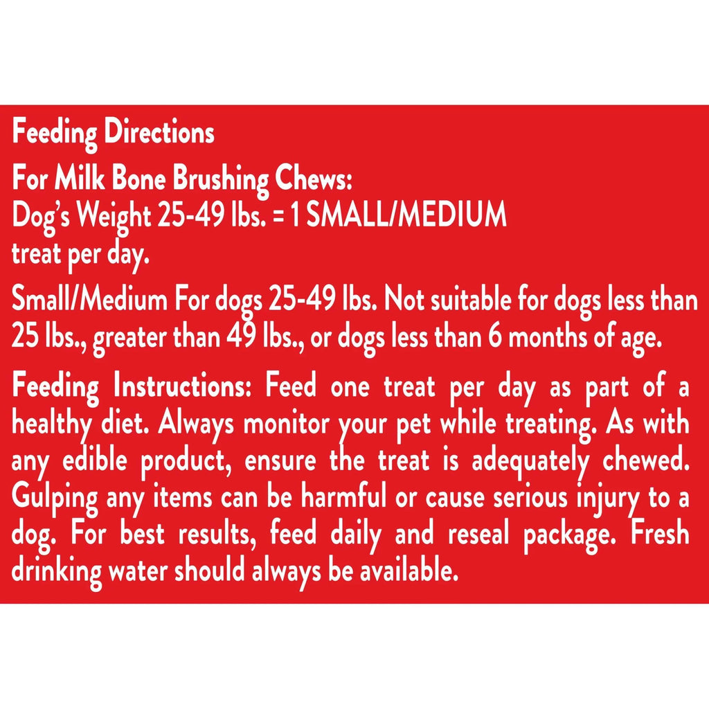 19.6 Small/Medium, Brushing Milk-Bone 25 Bag Oz. Chews Per Treats, Bag, Dog Bones Dental Daily