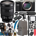 Software Lens , Zoom OSS Deco with Mirrorless Frame Body Camera ILCE7C/S F4 and Photography 24-105mm FE with Silver a7C Full SEL24105G Accessories Bundle Backpack G Gear Case