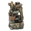 With Led HomeStock Resin exterior Stacked And Lights Fountain Wall Barrel Rock Naturally Nice