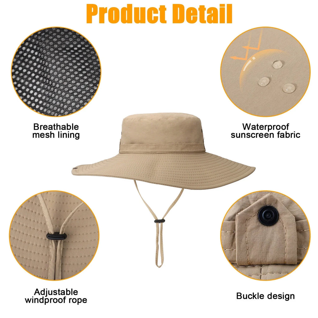 Protection Wide Garden Sun for Bucket Women Hiking Brim Cap Hat Fishing Men UV