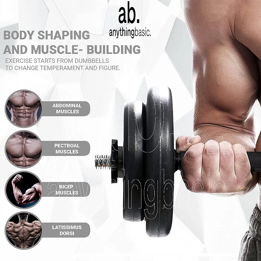 Dumbbell Kg One One Pair Rods, Black Set anythingbasic. Curl Home 18 3 Feet and with PVC Gym
