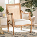 Traditional Wood and Honey Finished Accent Fabric Beige Garridan Baxton Chair French Oak Studio