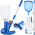 with of Pool Pond Above Cleaner Portable Spa Fountains Upgraded to Garden Pool 60", Section Cleaner Pool Handheld 4 Skimmer Hose Poles Net, Attaches Vacuum Handheld for Ground Pool Jet Vacuum