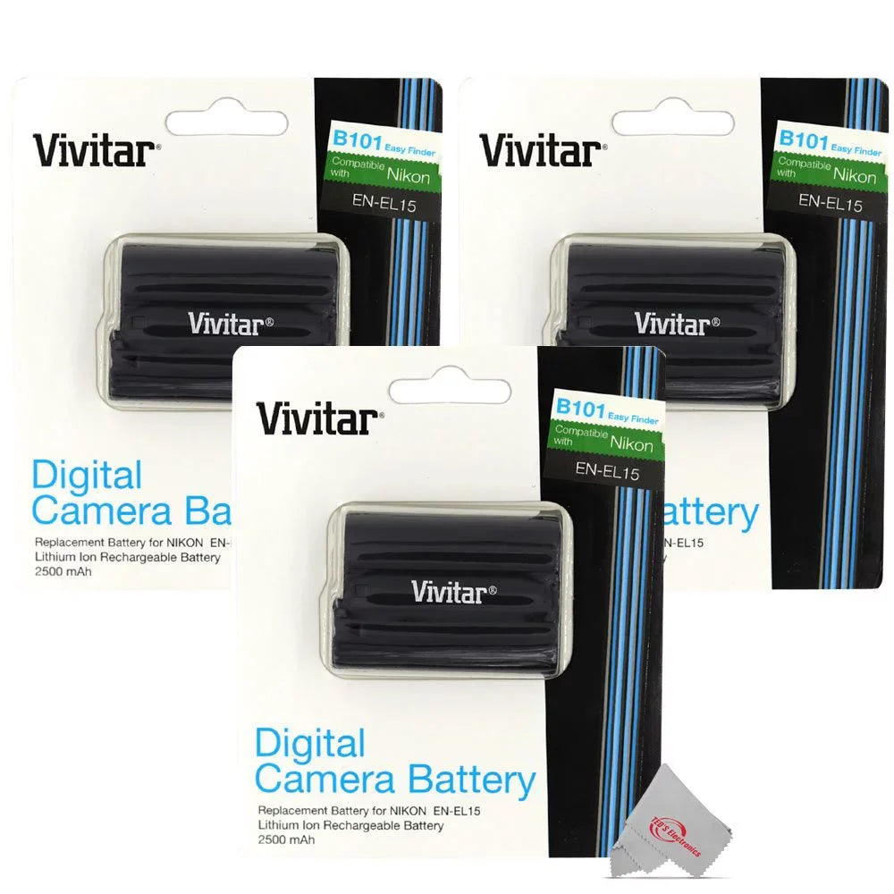 Z6 Digital Nikon Battery D780 D7500 3X EN-EL15 D750 Z7 D800 for Vivitar Replacement D500 Cameras Nikon Z5
