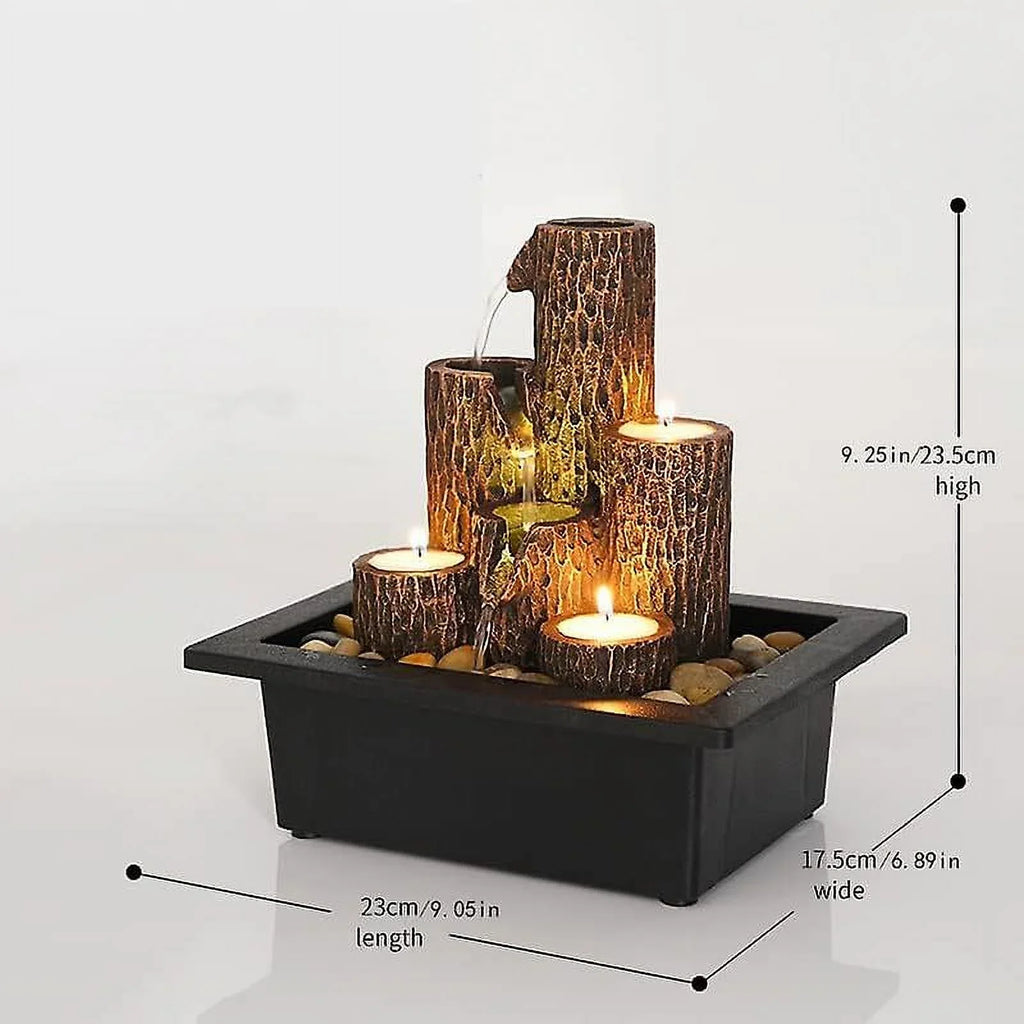 Function Lights Waterfall Tabletop With Warm Fountain Color Led