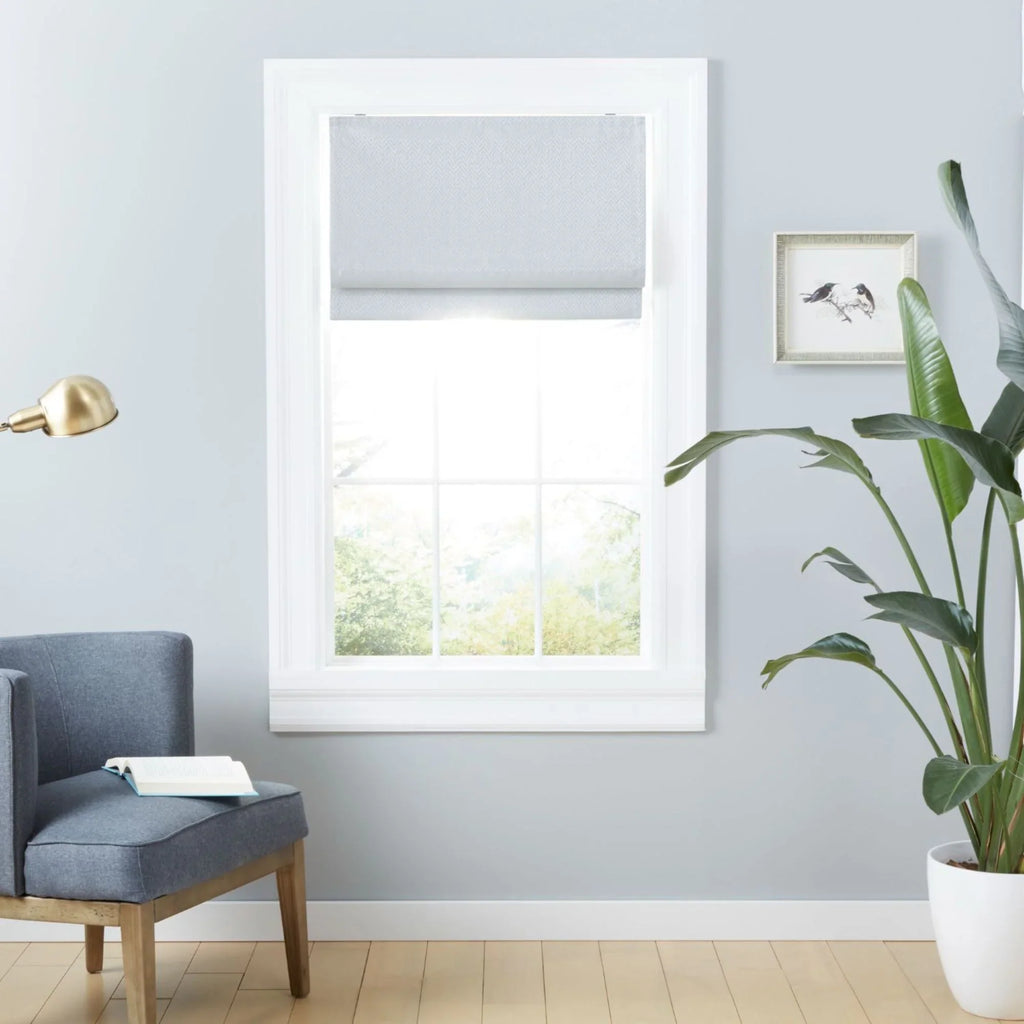 White Total Shade, Home Esme Exclusive Blackout 31"x64", Roman