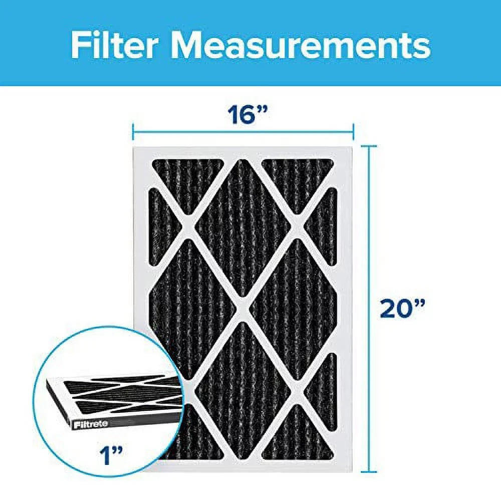 MPR Furnace x 16x20x1, Air Odor 19.69 AC (exact 6-Pack 1200, dimensions x 0.81) Filter, 15.69 Reduction, Defense Allergen Filtrete