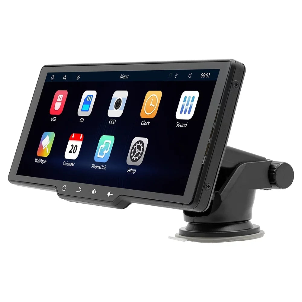 with Camera Player Auto Portable MultiMedia Car Tomshoo Rearview Wireless Camera Car Camcorder, CarPlay, and