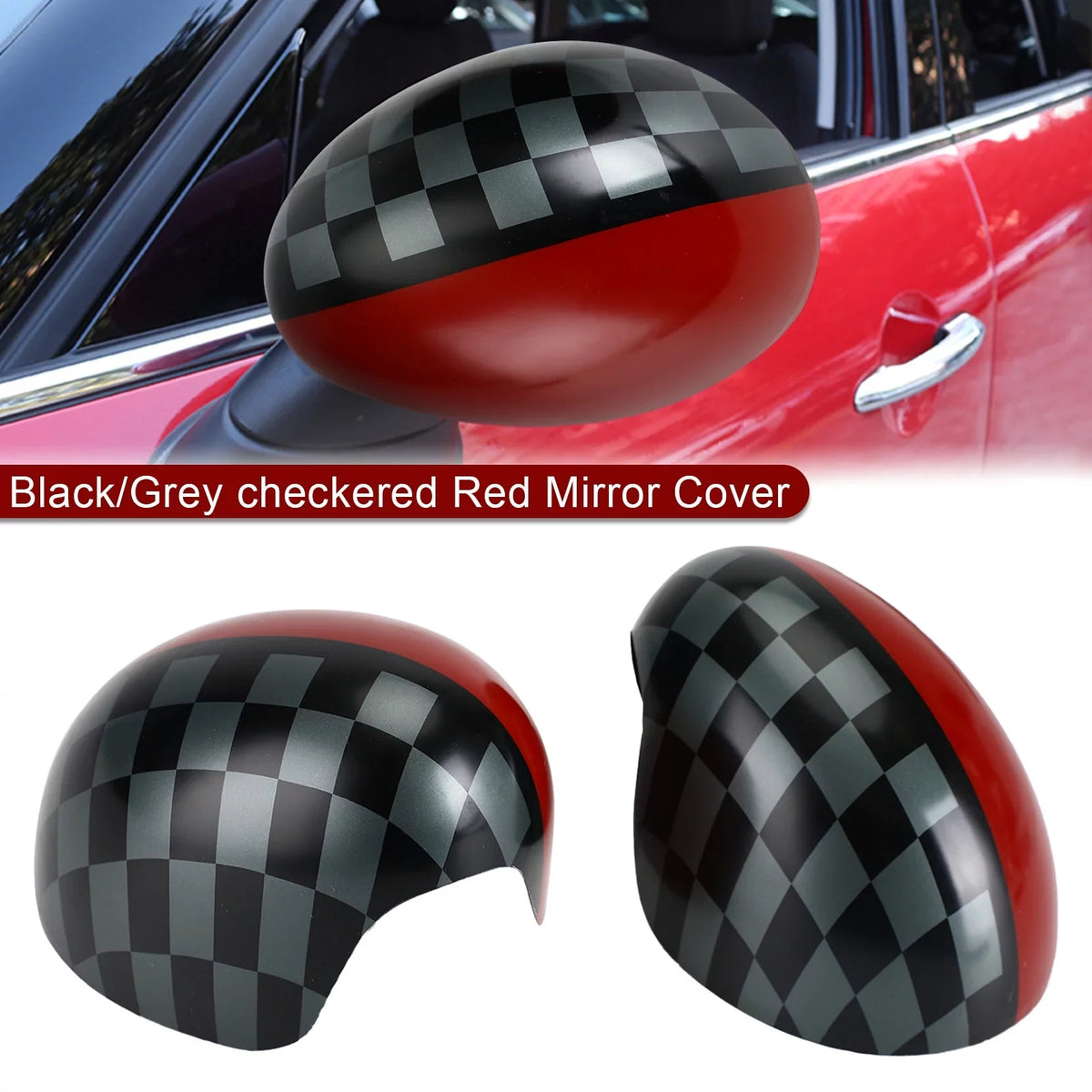 Hardtop Cover Red MINI F56 Cooper Mirror F55 Black/Grey checkered for