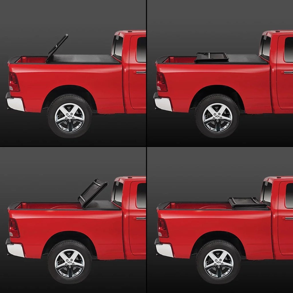 TTC-TRISOFT-060 Cover Tonneau Motoring for Fleetside DNA 6' 2019 2016 Adjustable Trunk 18 17 Tacoma Bed Top Soft Tri-Fold to