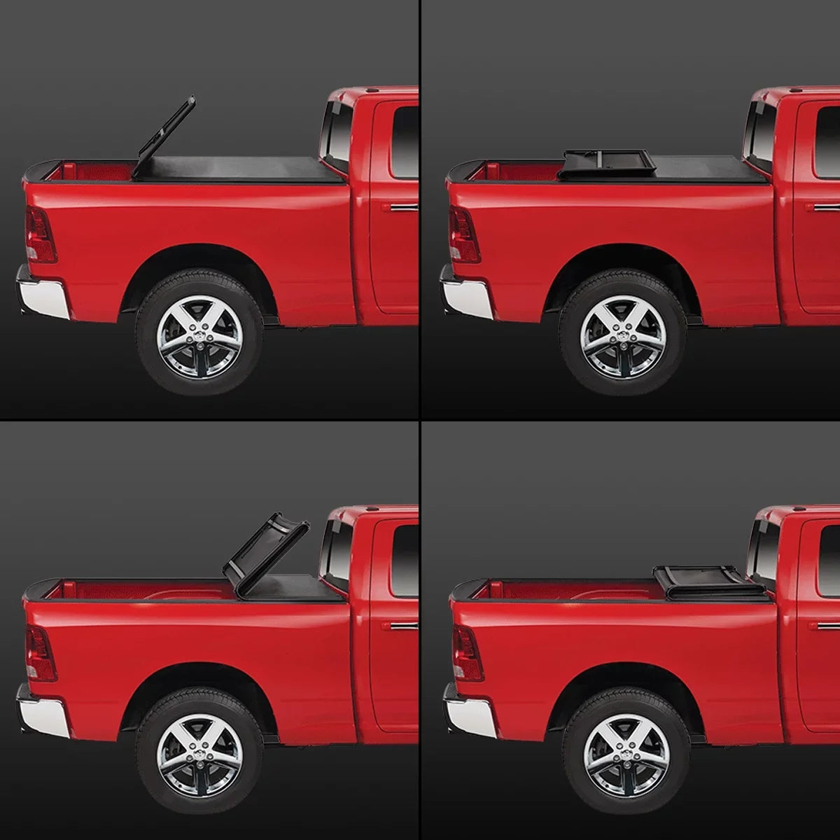 TTC-TRISOFT-060 Cover Tonneau Motoring for Fleetside DNA 6' 2019 2016 Adjustable Trunk 18 17 Tacoma Bed Top Soft Tri-Fold to